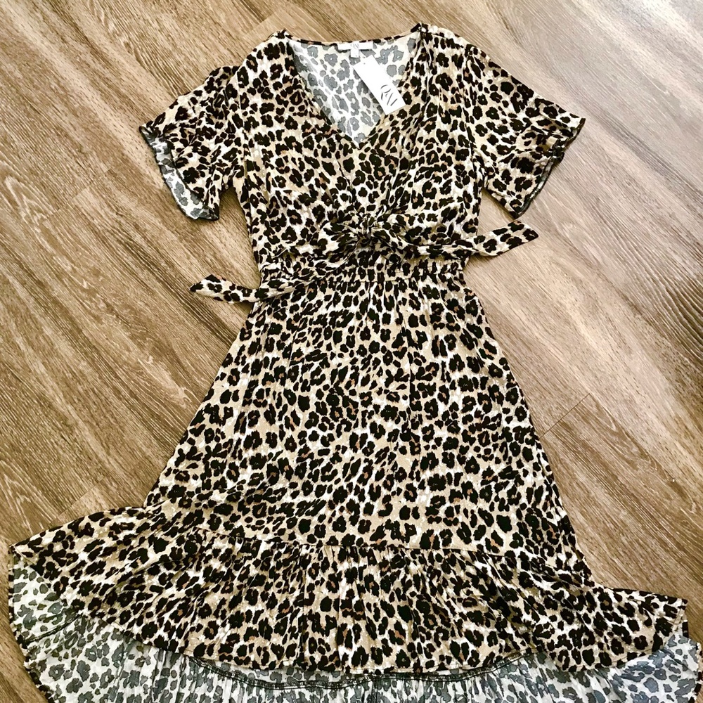 Animal print High - low dress